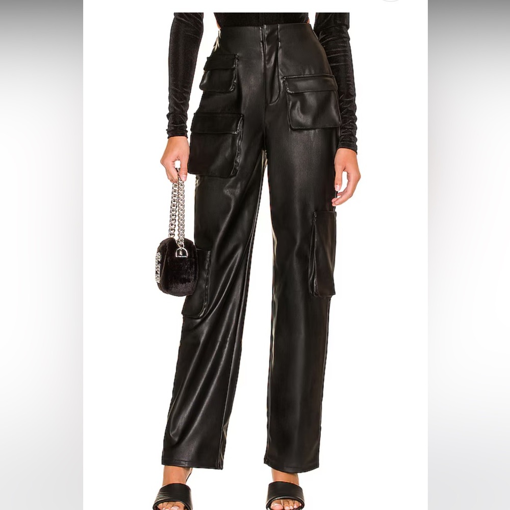 AFRM Sigmund Faux Leather Pant in Black